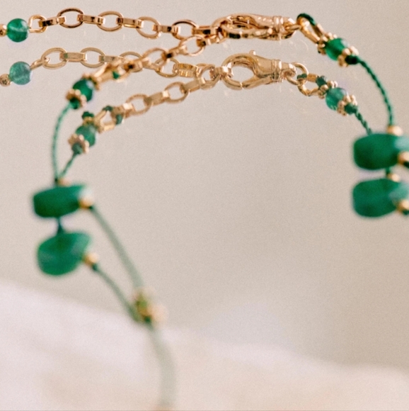 Sezane Harper  Green Quartzite Necklace - Picture 4 of 6